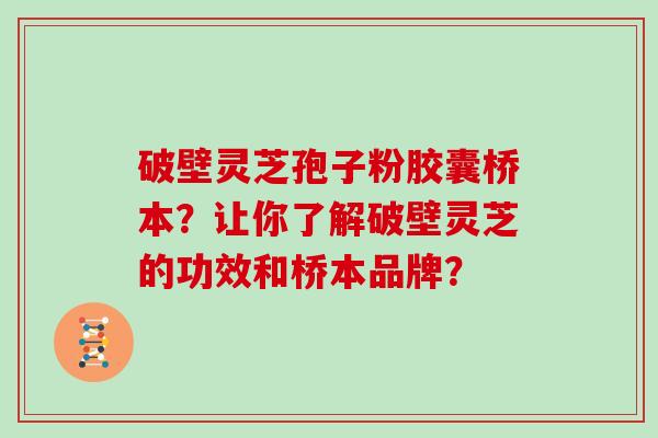 破壁灵芝孢子粉胶囊桥本？让你了解破壁灵芝的功效和桥本品牌？