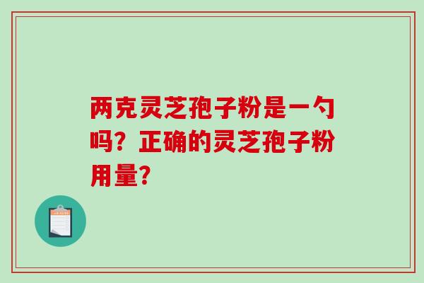 两克灵芝孢子粉是一勺吗？正确的灵芝孢子粉用量？