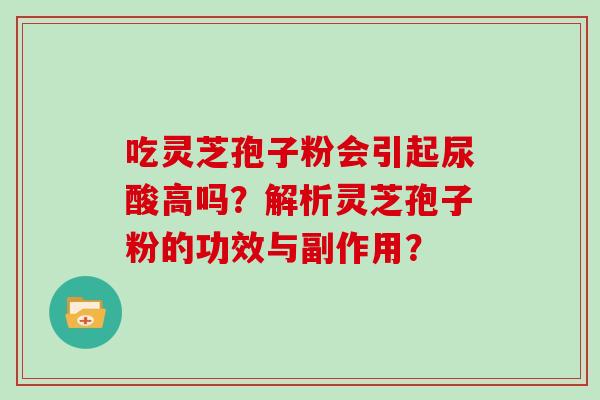 吃灵芝孢子粉会引起尿酸高吗？解析灵芝孢子粉的功效与副作用？