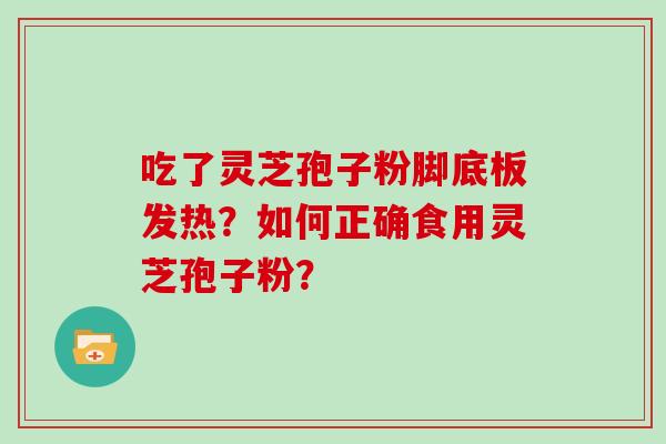吃了灵芝孢子粉脚底板发热？如何正确食用灵芝孢子粉？
