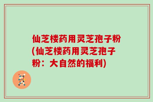 仙芝楼药用灵芝孢子粉(仙芝楼药用灵芝孢子粉：大自然的福利)