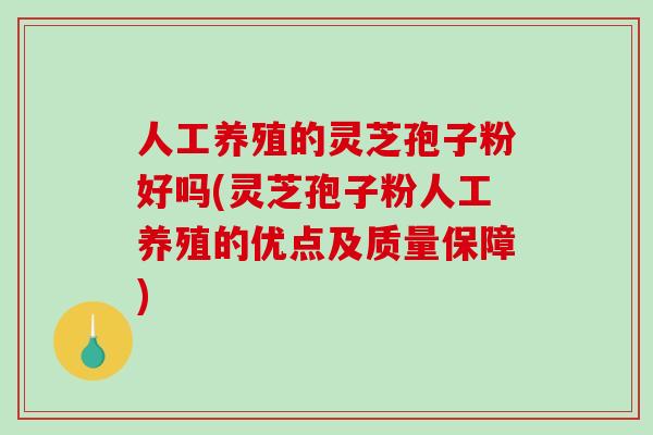 人工养殖的灵芝孢子粉好吗(灵芝孢子粉人工养殖的优点及质量保障)