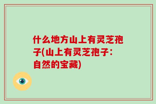 什么地方山上有灵芝孢子(山上有灵芝孢子：自然的宝藏)