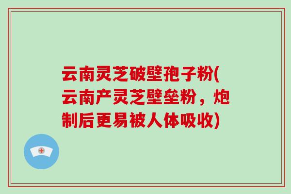云南灵芝破壁孢子粉(云南产灵芝壁垒粉，炮制后更易被人体吸收)