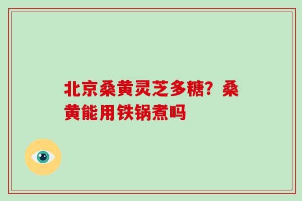 北京桑黄灵芝多糖？桑黄能用铁锅煮吗