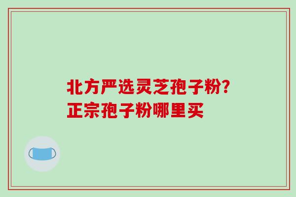 北方严选灵芝孢子粉？正宗孢子粉哪里买