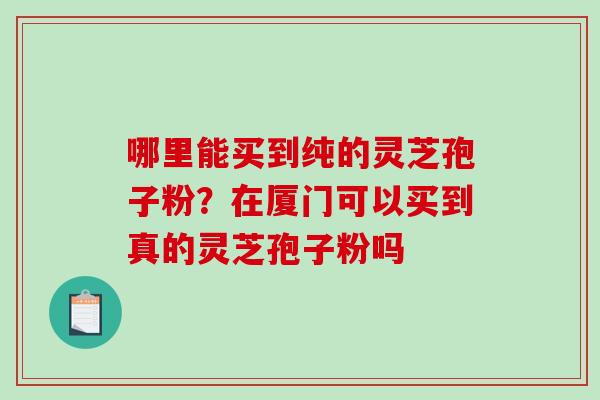 哪里能买到纯的灵芝孢子粉？在厦门可以买到真的灵芝孢子粉吗