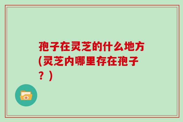 孢子在灵芝的什么地方(灵芝内哪里存在孢子？)