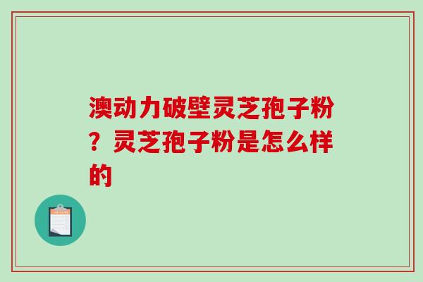 澳动力破壁灵芝孢子粉？灵芝孢子粉是怎么样的