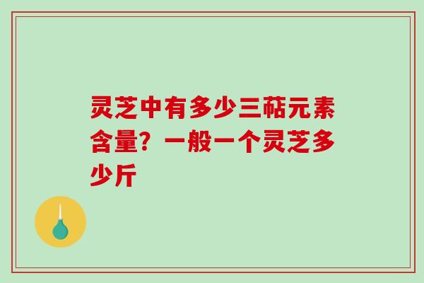 灵芝中有多少三萜元素含量?一般一个灵芝多少斤 灵芝中有多少三萜元素含量?一般一个灵芝多少斤
