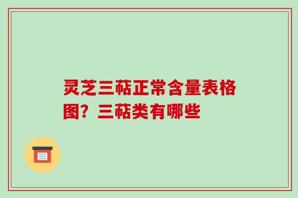 灵芝三萜正常含量表格图？三萜类有哪些