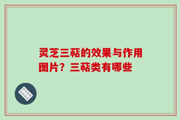 灵芝三萜的效果与作用图片？三萜类有哪些