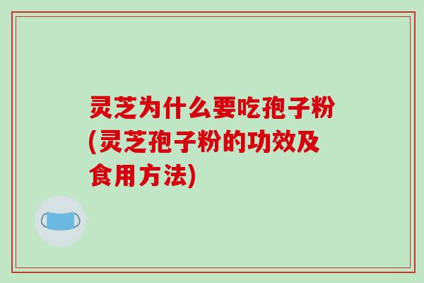 灵芝为什么要吃孢子粉(灵芝孢子粉的功效及食用方法)