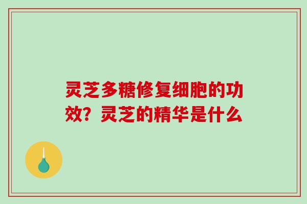 灵芝多糖修复细胞的功效？灵芝的精华是什么