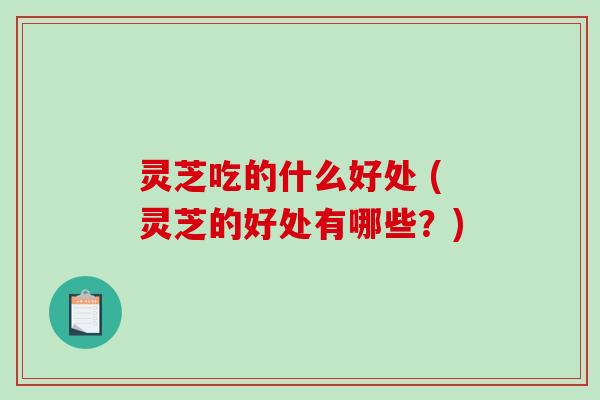 灵芝吃的什么好处 (灵芝的好处有哪些？)