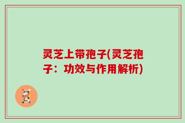 灵芝上带孢子(灵芝孢子：功效与作用解析)