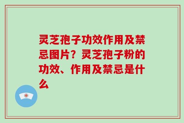 灵芝孢子功效作用及禁忌图片？灵芝孢子粉的功效、作用及禁忌是什么
