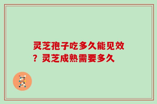 灵芝孢子吃多久能见效？灵芝成熟需要多久