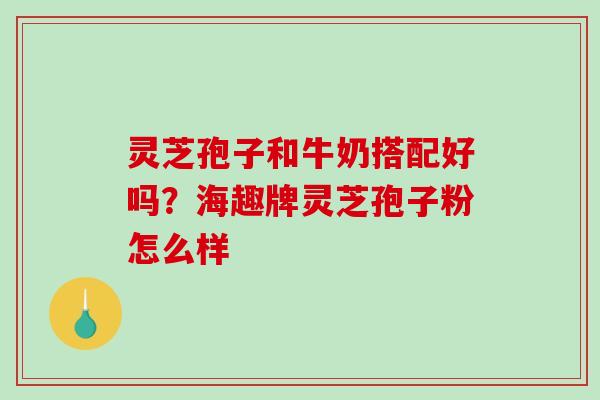 灵芝孢子和牛奶搭配好吗？海趣牌灵芝孢子粉怎么样
