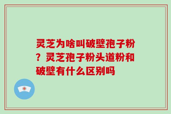 灵芝为啥叫破壁孢子粉？灵芝孢子粉头道粉和破壁有什么区别吗