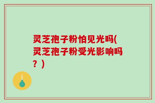 灵芝孢子粉怕见光吗(灵芝孢子粉受光影响吗?) 灵芝孢子粉怕见光吗(灵芝孢子粉受光影响吗?)