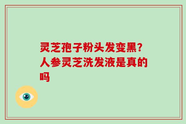 灵芝孢子粉头发变黑？人参灵芝洗发液是真的吗