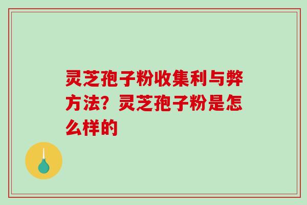 灵芝孢子粉收集利与弊方法？灵芝孢子粉是怎么样的