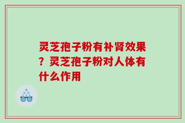 灵芝孢子粉有补肾效果？灵芝孢子粉对人体有什么作用
