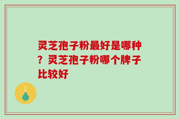 灵芝孢子粉好是哪种？灵芝孢子粉哪个牌子比较好