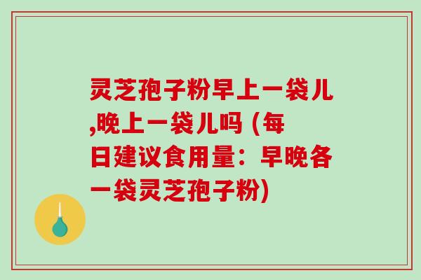 灵芝孢子粉早上一袋儿,晚上一袋儿吗 (每日建议食用量：早晚各一袋灵芝孢子粉)