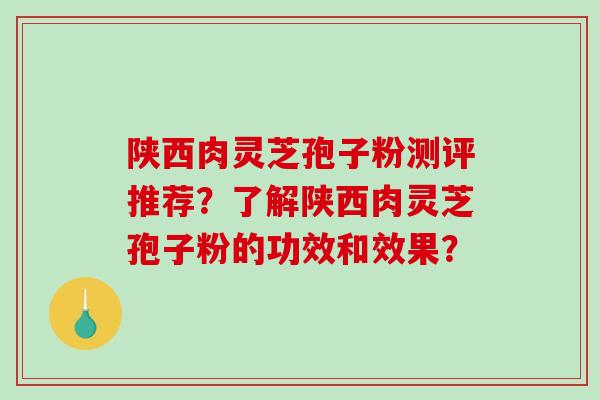陕西肉灵芝孢子粉测评推荐？了解陕西肉灵芝孢子粉的功效和效果？
