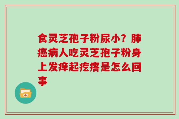 食灵芝孢子粉尿小？人吃灵芝孢子粉身上发痒起疙瘩是怎么回事