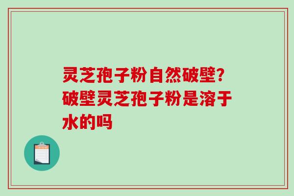 灵芝孢子粉自然破壁？破壁灵芝孢子粉是溶于水的吗