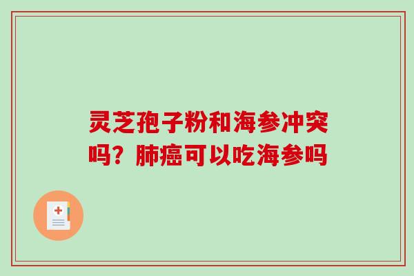 灵芝孢子粉和海参冲突吗？可以吃海参吗