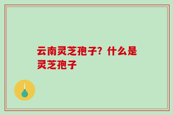云南灵芝孢子？什么是灵芝孢子