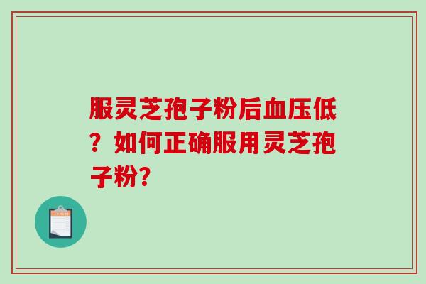 服灵芝孢子粉后低？如何正确服用灵芝孢子粉？