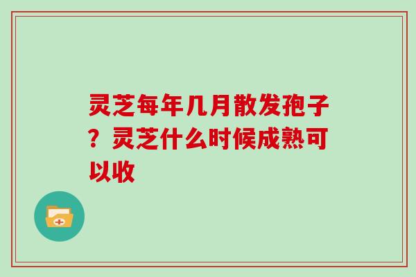 灵芝每年几月散发孢子？灵芝什么时候成熟可以收