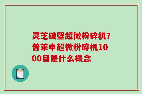 灵芝破壁超微粉碎机？普莱申超微粉碎机1000目是什么概念