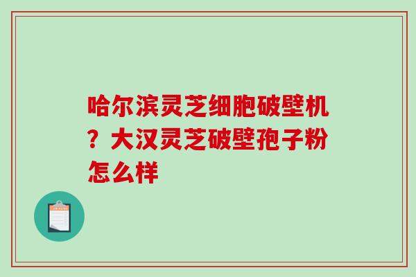 哈尔滨灵芝细胞破壁机?大汉灵芝破壁孢子粉怎么样 哈尔滨灵芝细胞破壁机?大汉灵芝破壁孢子粉怎么样