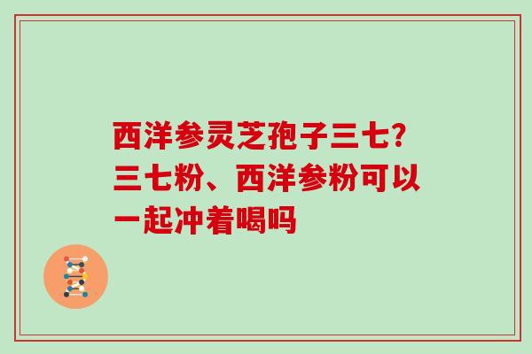 西洋参灵芝孢子三七？三七粉、西洋参粉可以一起冲着喝吗