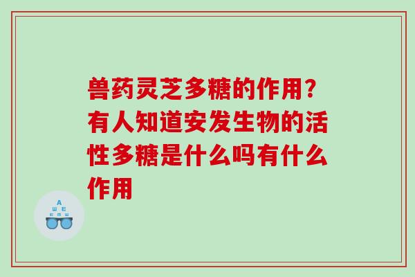 兽药灵芝多糖的作用？有人知道安发生物的活性多糖是什么吗有什么作用