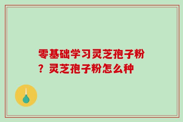 零基础学习灵芝孢子粉？灵芝孢子粉怎么种