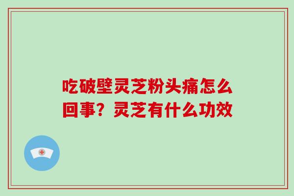 吃破壁灵芝粉头痛怎么回事？灵芝有什么功效