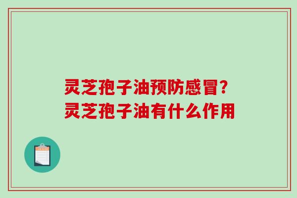 灵芝孢子油预防感冒？灵芝孢子油有什么作用