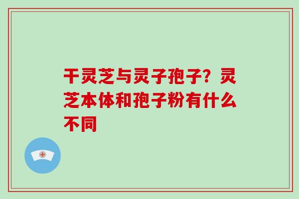 干灵芝与灵子孢子？灵芝本体和孢子粉有什么不同