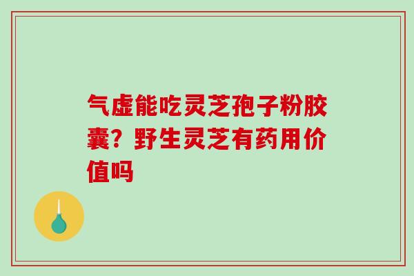 气虚能吃灵芝孢子粉胶囊?野生灵芝有药用价值吗 气虚能吃灵芝孢子粉胶囊?野生灵芝有药用价值吗