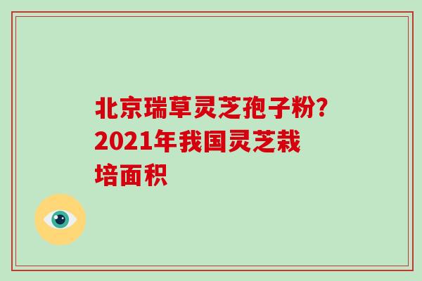 北京瑞草灵芝孢子粉？2021年我国灵芝栽培面积