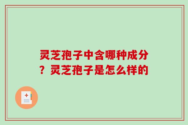 灵芝孢子中含哪种成分？灵芝孢子是怎么样的