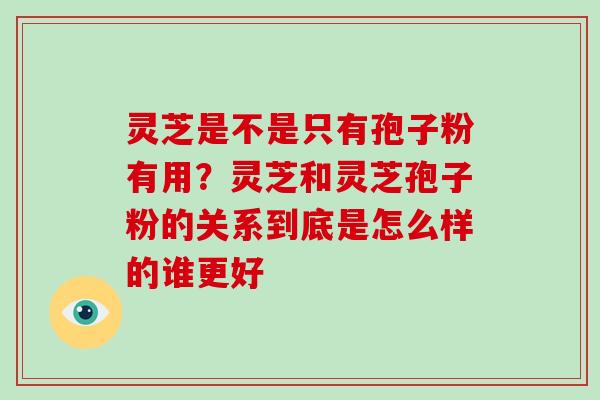 灵芝是不是只有孢子粉有用?灵芝和灵芝孢子粉的关系到底是怎么样的谁更好 灵芝是不是只有孢子粉有用?灵芝和灵芝孢子粉的关系到底是怎么样的谁更好