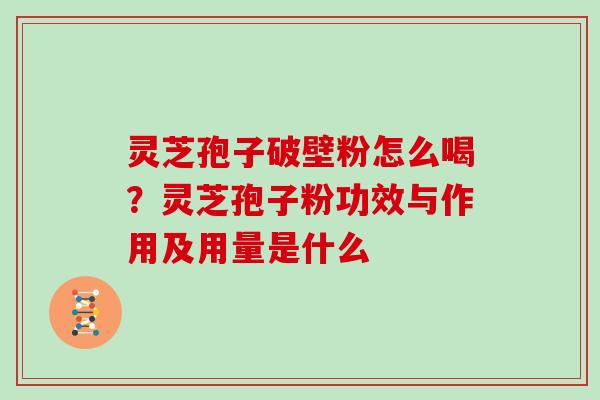 灵芝孢子破壁粉怎么喝？灵芝孢子粉功效与作用及用量是什么